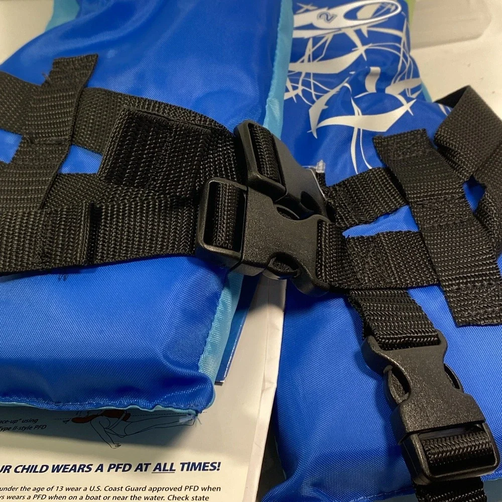 Exxel Outdoors Childs Life Vest 30-50lbs Lake Pool PFD Type 3 Face Up USCG NWT